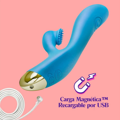 Aria Arousing Vibrador Dual Con Pulsador Azul