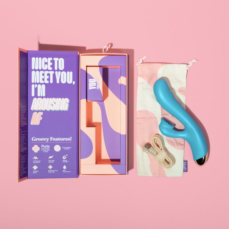 Aria Arousing Vibrador Dual Con Pulsador Azul